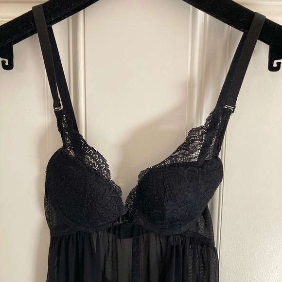 NWOT The Little Bra Company black lace babydoll 28B - Picture 2 of 7